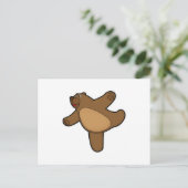 ヨガのストレッチエクササイズでのクマ ポストカード (スタンド正面)