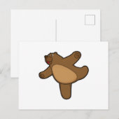 ヨガのストレッチエクササイズでのクマ ポストカード (正面/裏面)