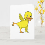 ヨガのストレッチ・エクササイズでダック カード (黄色い花)