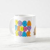 ヨガのテディー・ベア下り犬のマグ コーヒーマグカップ (正面左)