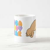 ヨガのテディー・ベア下り犬のマグ コーヒーマグカップ (中央)