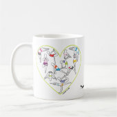 ヨガのハートのマグ コーヒーマグカップ (左)