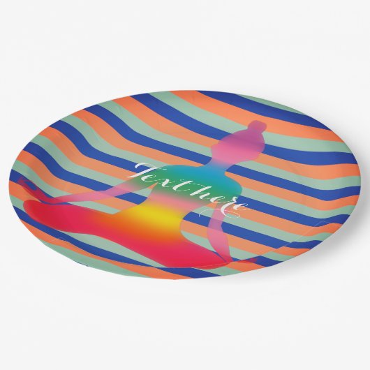 ヨガのパーティーのカスタムな紙皿 ペーパープレート (アングル)