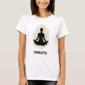 ヨガのポーズの渦 名前入り Tシャツ (正面)