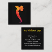 ヨガのポーズを練習する女性|カスタマイズ可能 スクエア名刺 (正面/裏面)