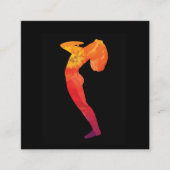 ヨガのポーズを練習する女性|カスタマイズ可能 スクエア名刺 (正面)