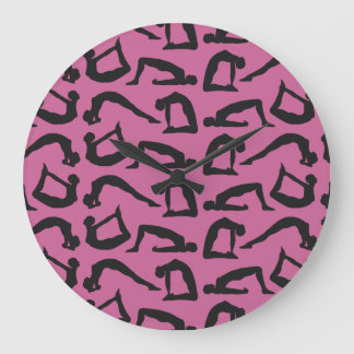 ヨガのポーズシルエット ラージ壁時計