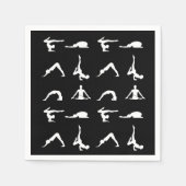 ヨガのポーズ スタンダードカクテルナプキン (正面)