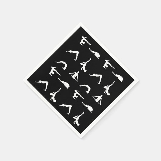 ヨガのポーズ スタンダードカクテルナプキン (角)