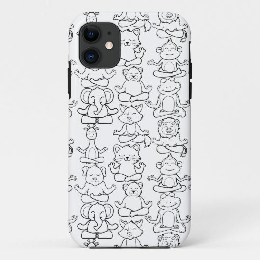 ヨガのポーズ |ヨガシームレスパターン16 Case-Mate iPhoneケース (裏面)