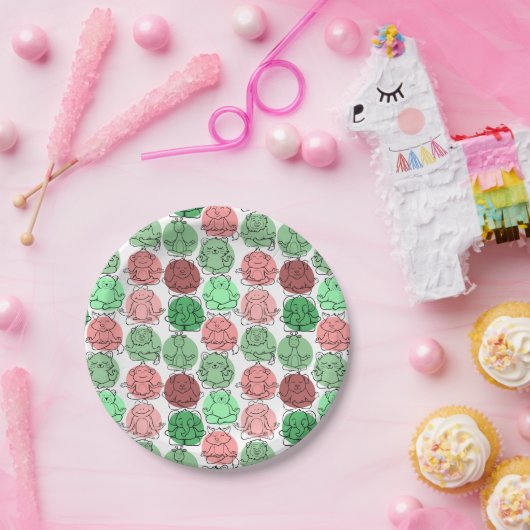 ヨガのポーズ |ヨガシームレスパターン18 ペーパープレート (パーティー)