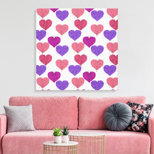 ヨガのポーズ |ヨガシームレスパターン1 キャンバスプリント (インサイチュ (リビング))