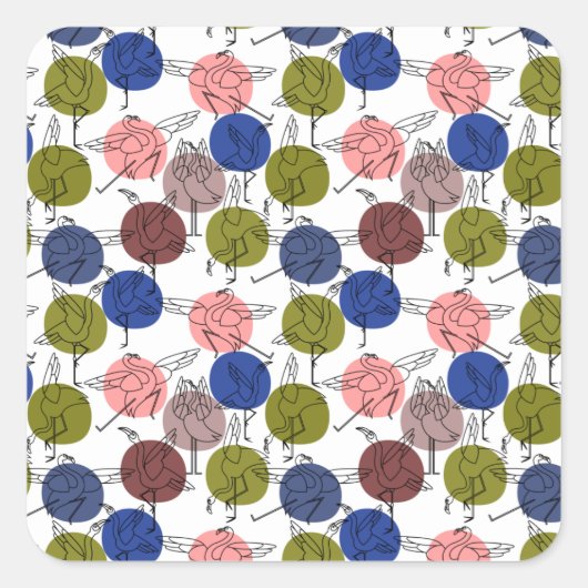 ヨガのポーズ |ヨガシームレスパターン34 スクエアシール (正面)