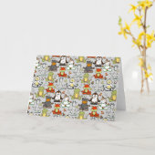 ヨガのポーズ |ヨガシームレスパターン44 カード (黄色い花)