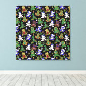 ヨガのポーズ |ヨガシームレスパターン45 キャンバスプリント (インサイチュ (ウッドフロア))