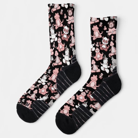 ヨガのポーズ |ヨガシームレスパターン55バス ソックス (左)