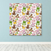 ヨガのポーズ |ヨガシームレスパターン58 キャンバスプリント (インサイチュ (ウッドフロア))