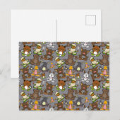 ヨガのポーズ |ヨガシームレスパターン61 ポストカード (正面/裏面)