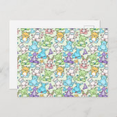 ヨガのポーズ |ヨガシームレスパターン63 ポストカード (正面/裏面)