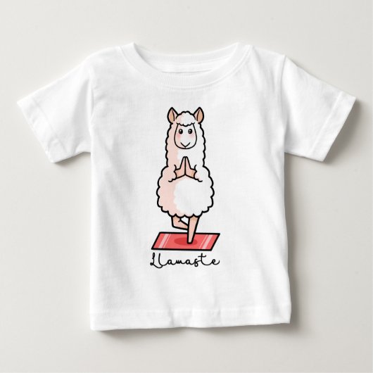 ヨガのラマ- Llamaste ベビーTシャツ (正面)