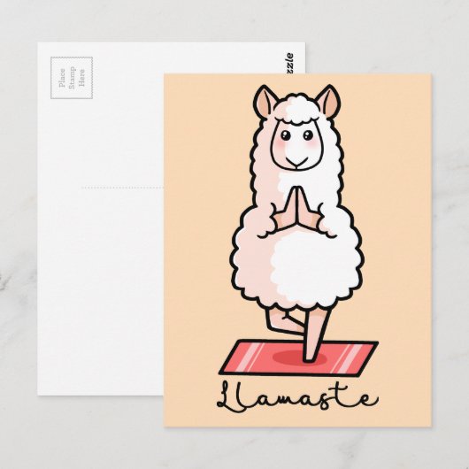 ヨガのラマ- Llamaste ポストカード (正面/裏面)