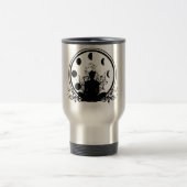 ヨガのロゴの絶縁されたステンレス製のマグ トラベルマグ (中央)