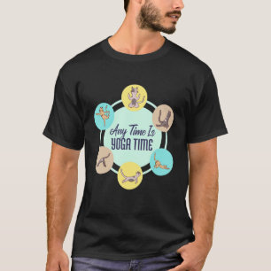 ヨガの中の猫はスポーティな猫を出すヨガティム Tシャツ