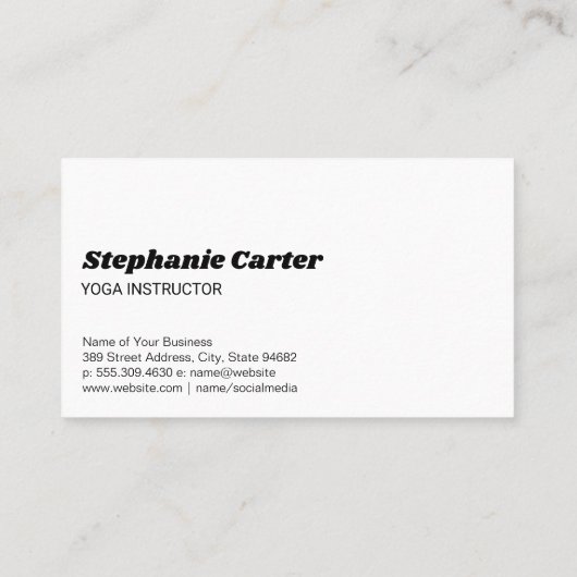 ヨガの位置 |ヘルスフィットネス 名刺 (裏面)