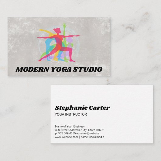 ヨガの位置 |ヘルスフィットネス 名刺 (正面/裏面)