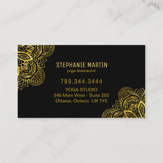 ヨガの先生の名刺 名刺 (裏面)