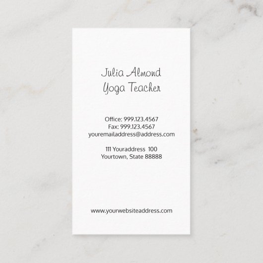 ヨガの先生の名刺 名刺 (裏面)