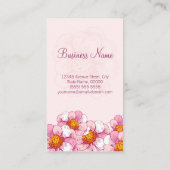 ヨガの先生 - ピンクのブティックの花 名刺 (裏面)