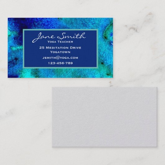 ヨガの先生 ヨガインストラクター 海辺のビーチ 名刺 (正面/裏面)