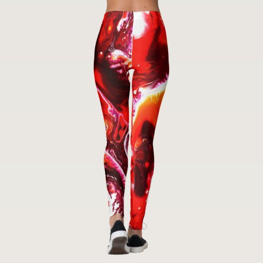 ヨガの動悸のユニークなアクリルの絵画のプリント レギンス (裏面)