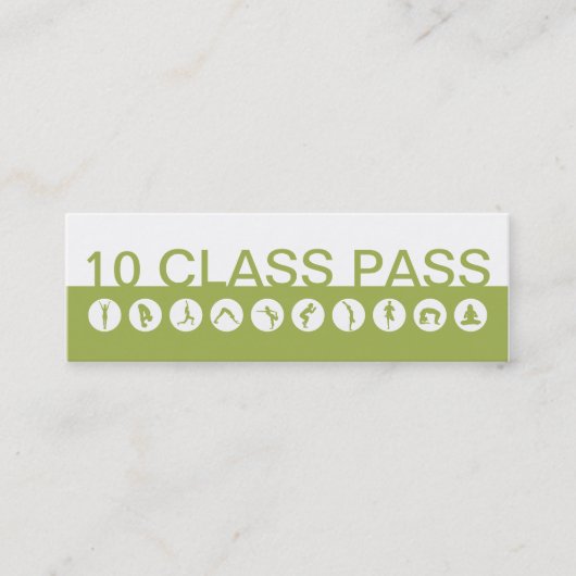 ヨガの名刺10のクラスのパス ロイヤリティカード (正面)