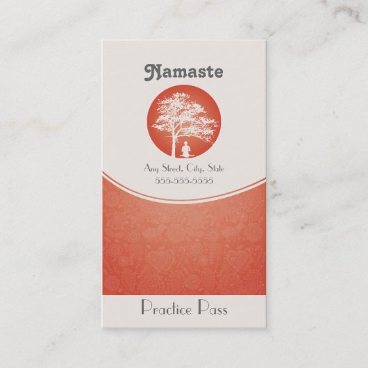 ヨガの名刺10のクラスのパス ロイヤリティカード (正面)