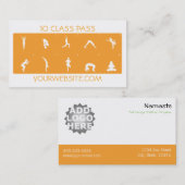 ヨガの名刺10のクラスのパス ロイヤリティカード (正面/裏面)