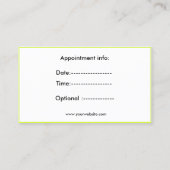 ヨガの名刺 予約カード (裏面)