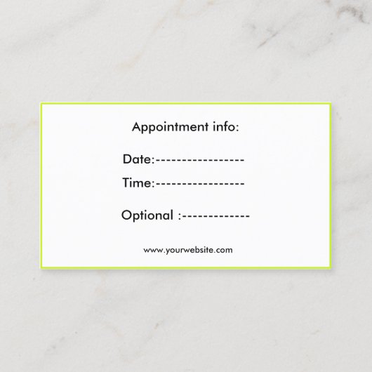 ヨガの名刺 予約カード (裏面)