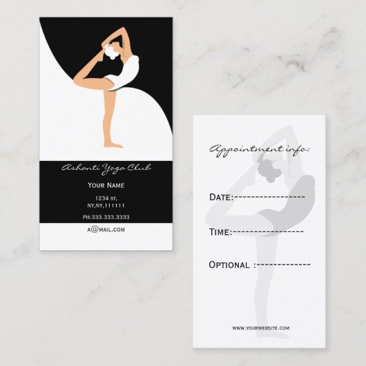 ヨガの名刺 予約カード (正面/裏面)