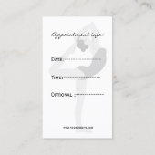 ヨガの名刺 予約カード (裏面)