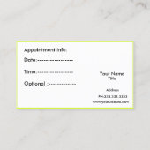 ヨガの名刺 予約カード (裏面)