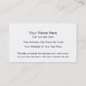 ヨガの名刺 名刺 (裏面)