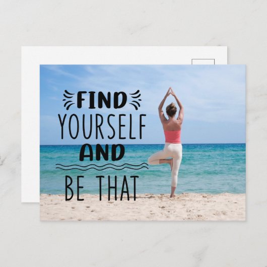 ヨガの名言 オリジナルのヨガ写真を使用したカスタムデザイン ポストカード (正面/裏面)