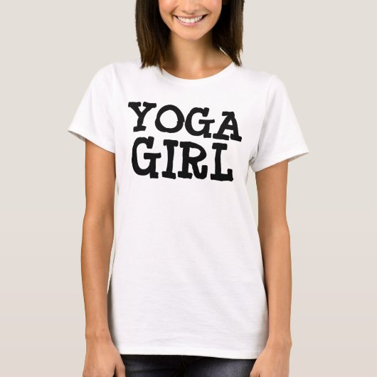 ヨガの女の子のおもしろTシャツ Tシャツ (正面)