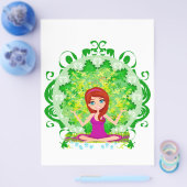 ヨガの女の子のチラシ チラシ (シングル)