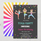 ヨガの女の子の誕生日パーティー招待状 招待状 (正面/裏面)