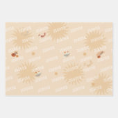 ヨガの女の子の誕生日 ラッピングペーパーシート (正面3)