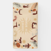 ヨガの女の子の誕生日 横断幕 (縦)