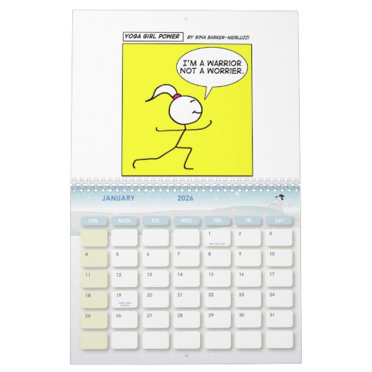 ヨガの女の子力"一年中" カレンダー (1月 2026)